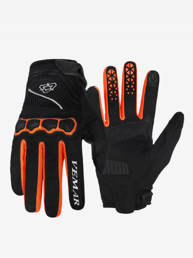 Touchscreen-radfahren Rennradfahren Klettern Wanderhandschuhe Vollfinger-herren-mountainbike-handschuhe Langfinger-anti-rutsch-ausrüstung - Orange