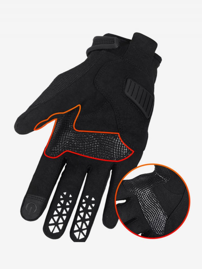 Touchscreen-radfahren Rennradfahren Klettern Wanderhandschuhe Vollfinger-herren-mountainbike-handschuhe Langfinger-anti-rutsch-ausrüstung - Schwarz