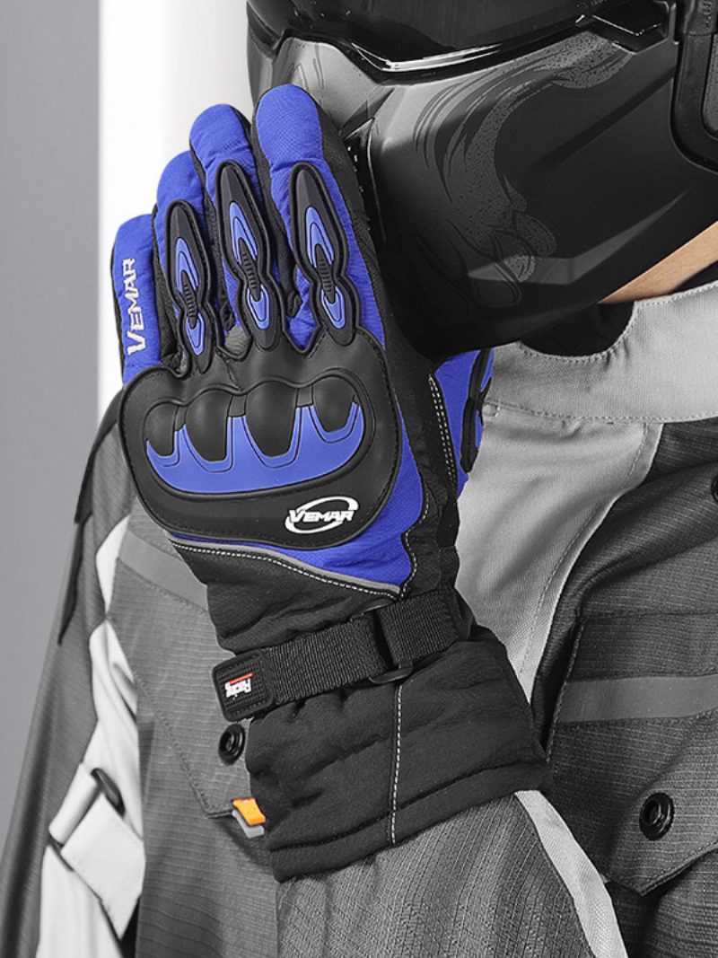 Winter Wasserdichte Motorradhandschuhe Touchscreen-reithandschuhe Warme Winddichte Rennrad-kletter-wanderhandschuhe - Blau