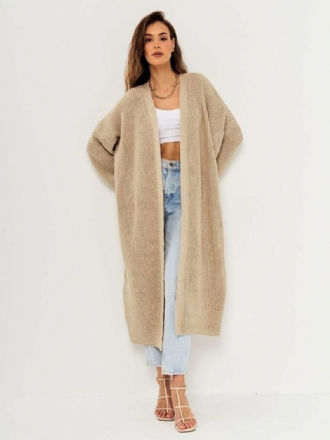 Damen-longline-cardigan Vorne Offen Schulterfrei Lässig Elegant