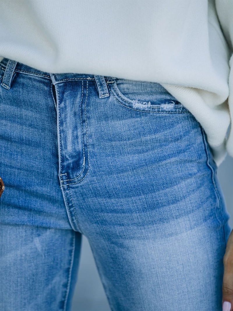 Bodenwischhose Denim Sommer Lässige Damen Schlaghose - Blau