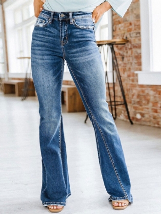 Bootcut-jeans Mit Hohem Bund Baumwolle Frühlings-flare-hose Für Damen 2024