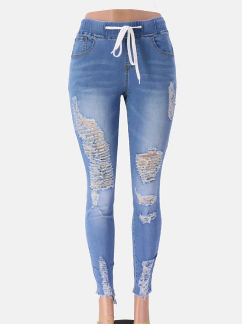 Damen-jeans Lässige Baumwollhose - Helles Himmelblau