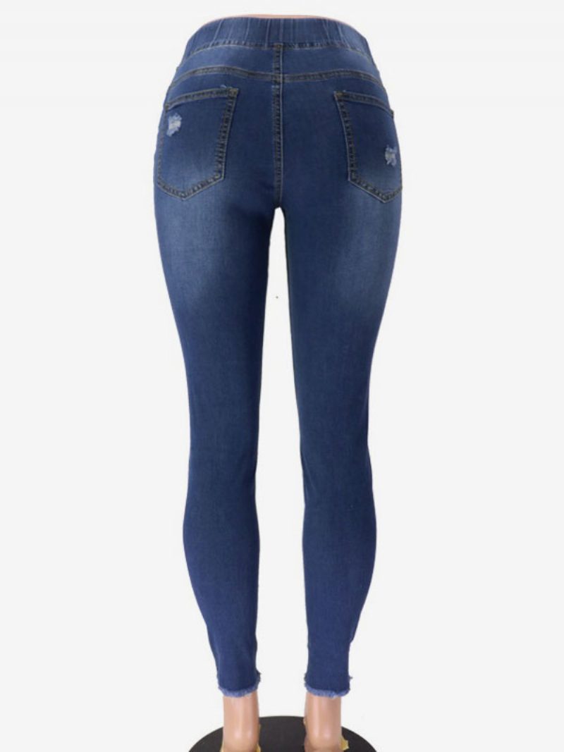 Damen-jeans Lässige Baumwollhose - Tiefes Blau