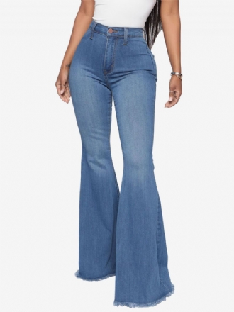 Flare-jeans Für Damen Raw Edge High Rise Bell Bottoms 2024