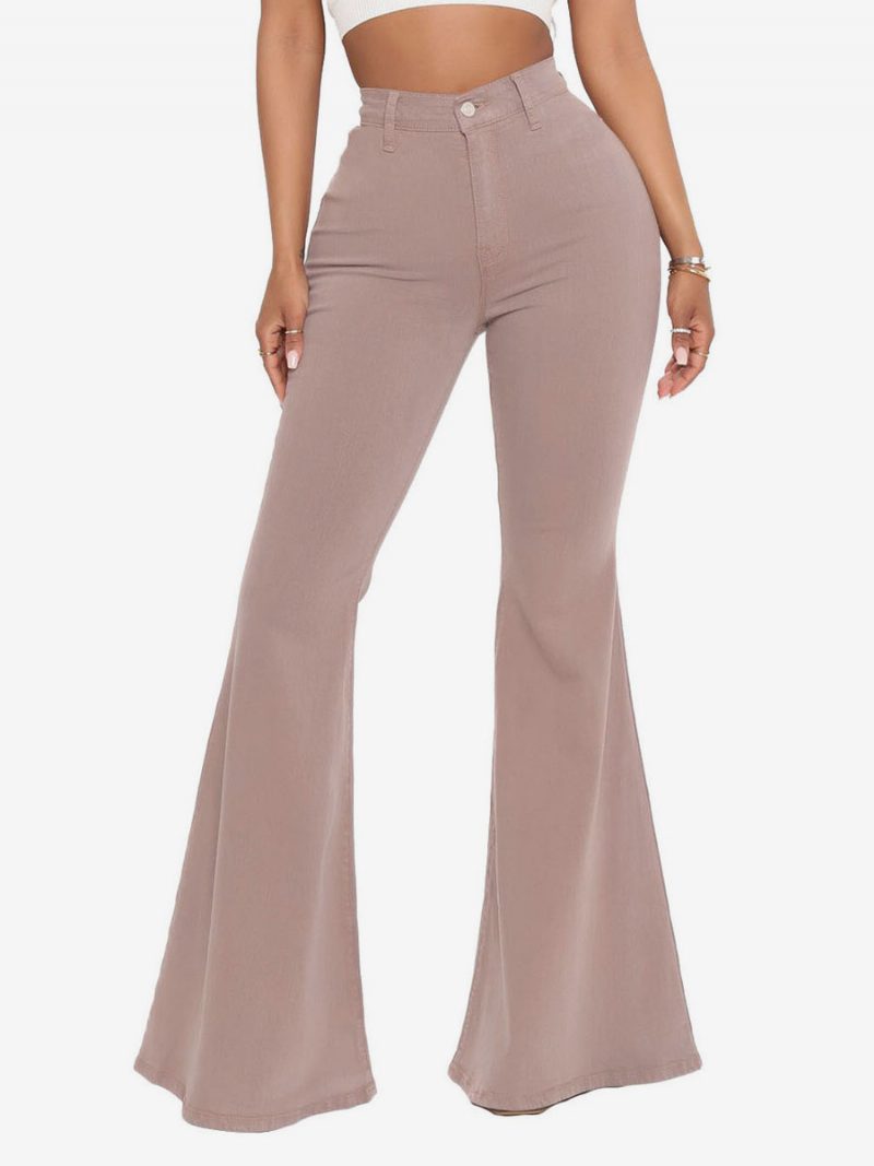 Flare-jeans Für Damen Raw Edge High Rise Bell Bottoms 2024 - Kamel