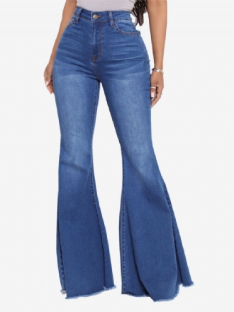 Flare Jeans High Rise Baumwoll-schlaghosen Für Damen 2024