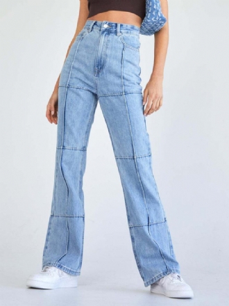 Jeans Für Damen Bezaubernde Blaue Gerade Baumwolle