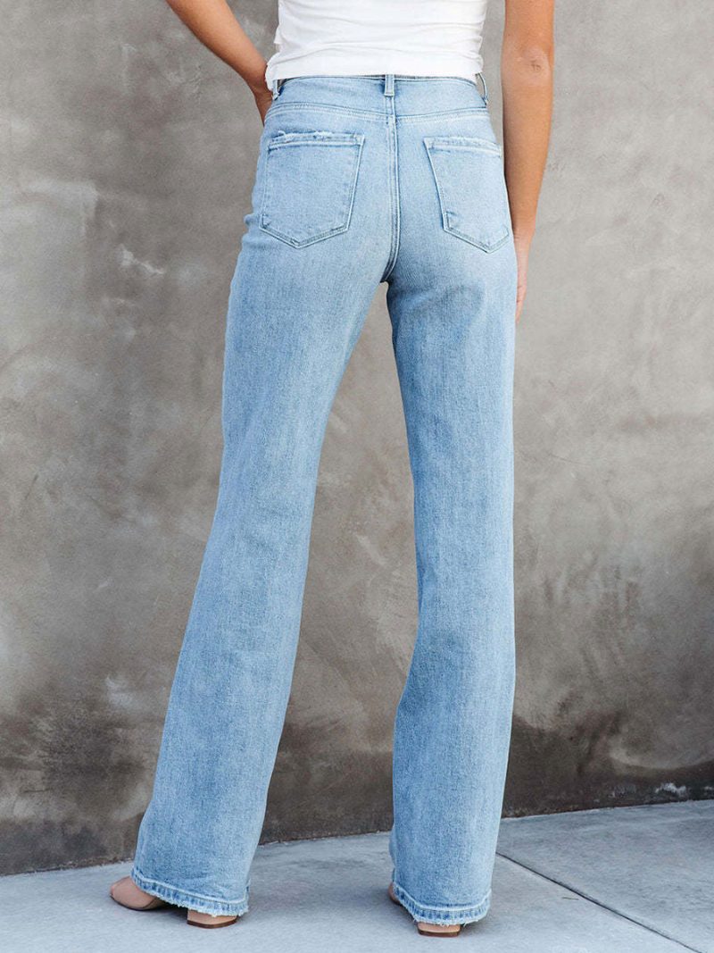 Jeans Für Damen Lässige Denim-hose - Helles Himmelblau