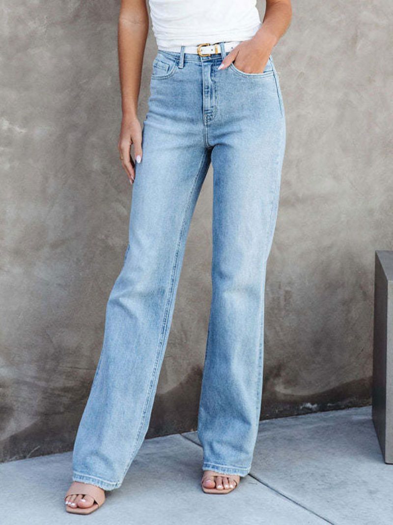 Jeans Für Damen Lässige Denim-hose - Helles Himmelblau