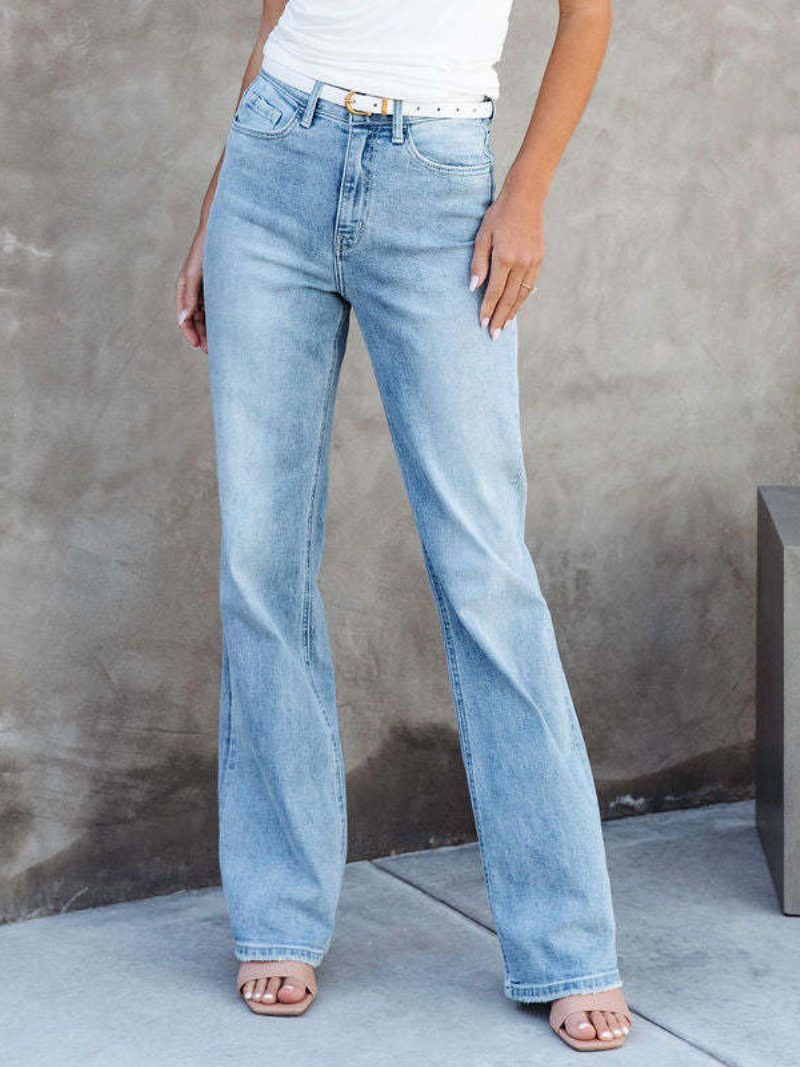 Jeans Für Damen Lässige Denim-hose - Helles Himmelblau