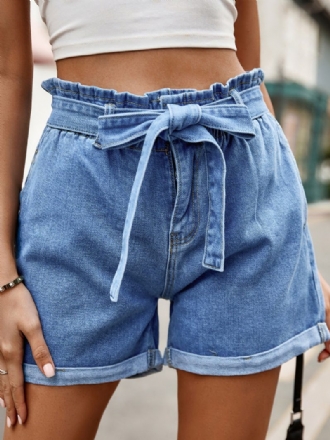 Damen-shorts Lässige Denim-hose Mit Schnürung