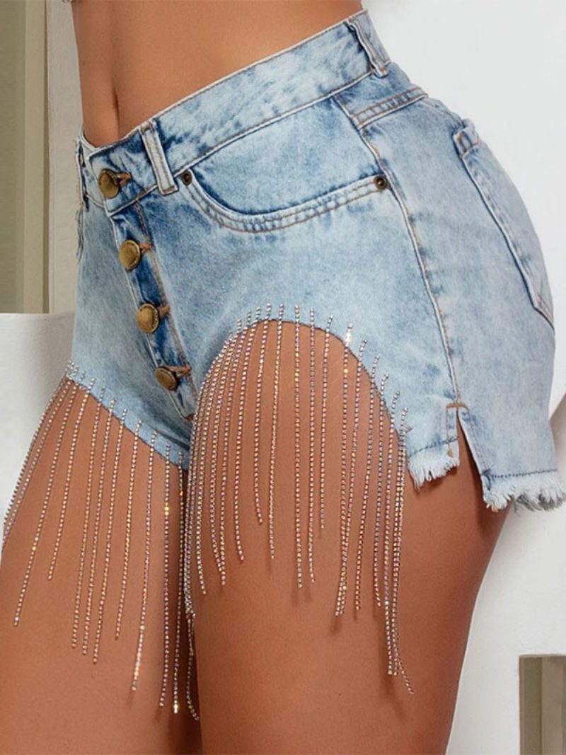 Damen-shorts Mit Fransen Polyester Lässig