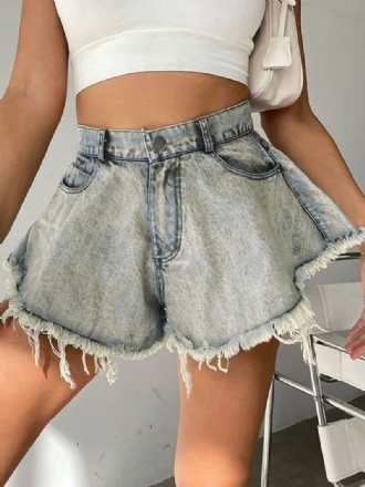 Shorts Für Damen Denim-cowboy-hose Mit Fransen