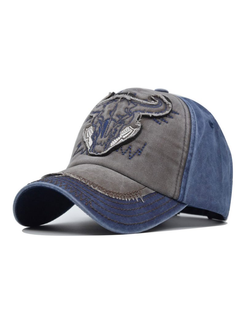 Herren-cap Lässig Animal-print Bestickt Polyester Gelbe Hüte - Dunkles Marineblau