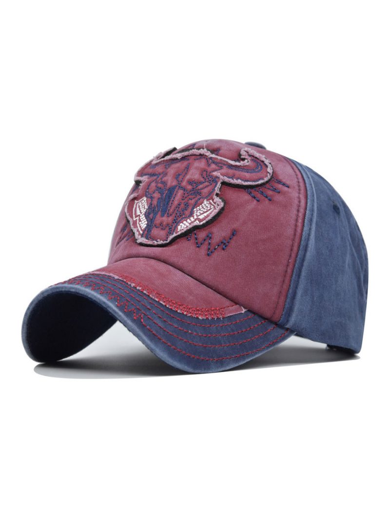 Herren-cap Lässig Animal-print Bestickt Polyester Gelbe Hüte - Burgund