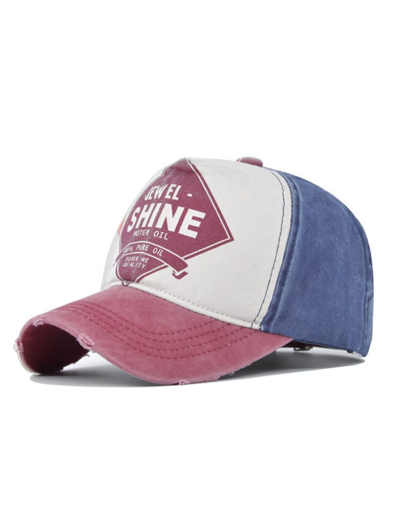 Männer Cap Casual Words Print Polyester Marineblaue Hüte - Burgund