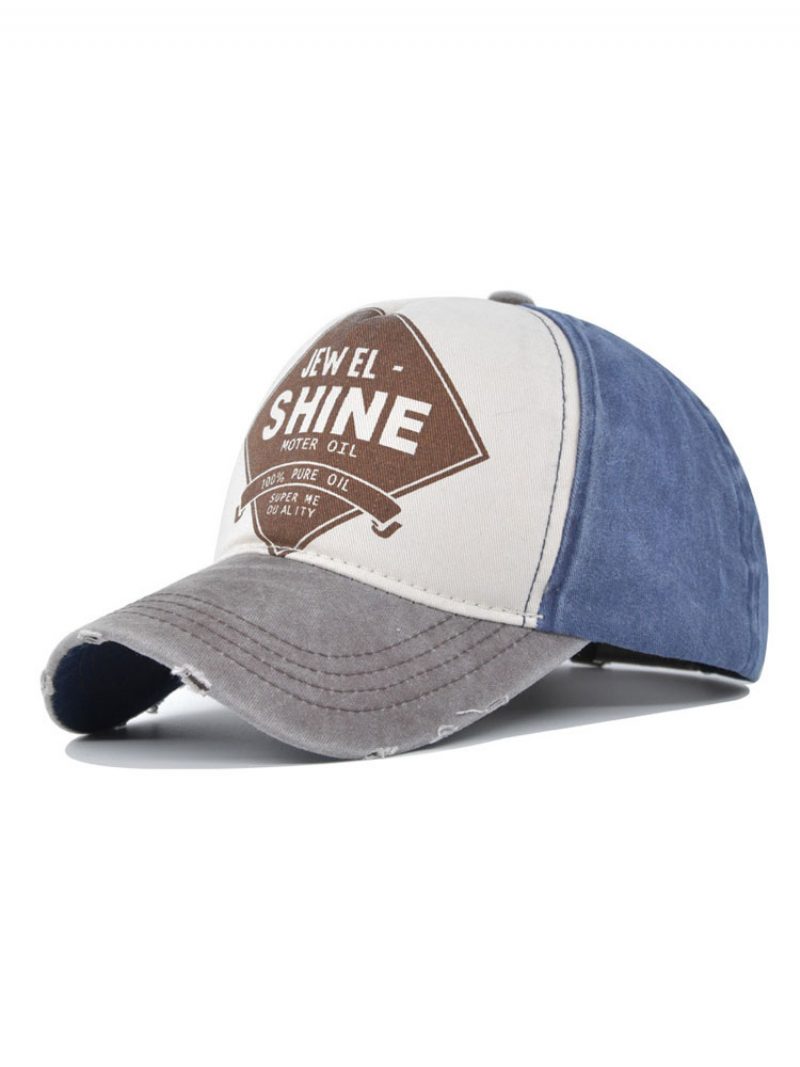 Männer Cap Casual Words Print Polyester Marineblaue Hüte - Kaffeebraun