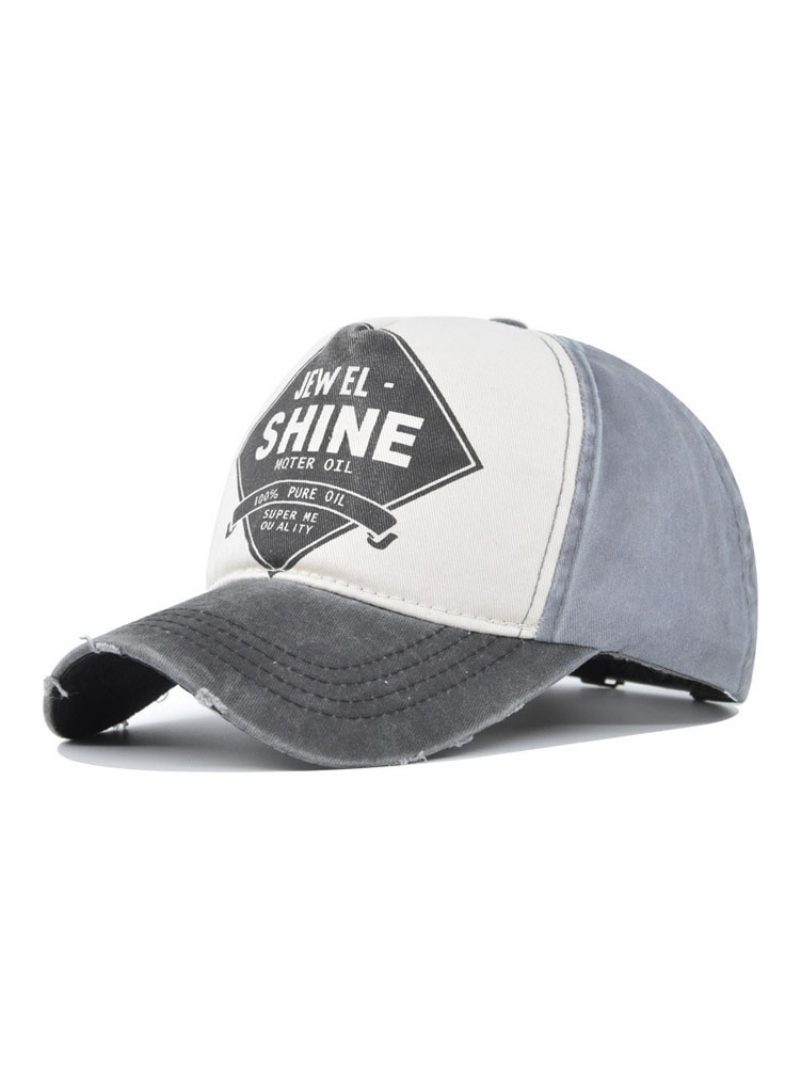 Männer Cap Casual Words Print Polyester Marineblaue Hüte - Grau