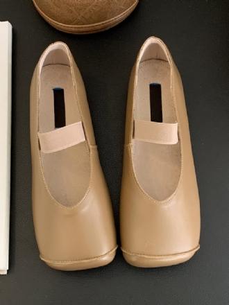 Ballerinas Für Damen Mit Quadratischer Zehenpartie Flache Schuhe Aus Pu-leder