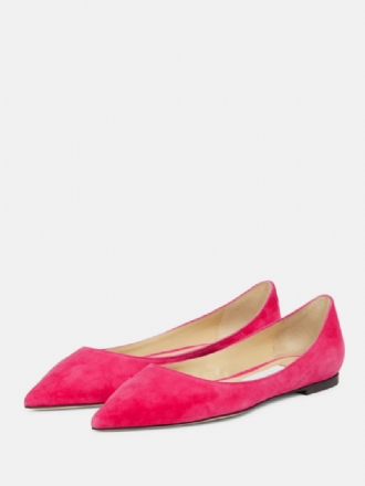 Damen-ballerinas Aus Wildleder Mit Spitzer Zehenpartie Und Slip-on-pumps