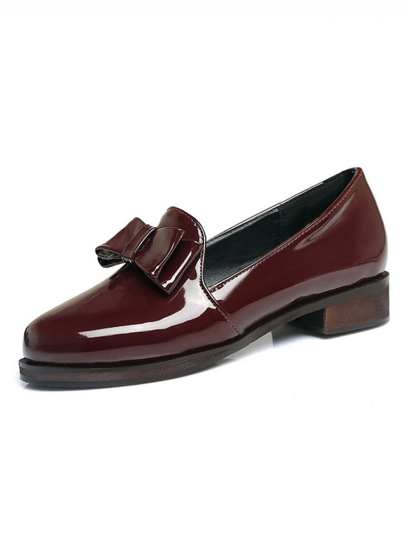 Damen-loafer Aus Lackleder Mit Schleife