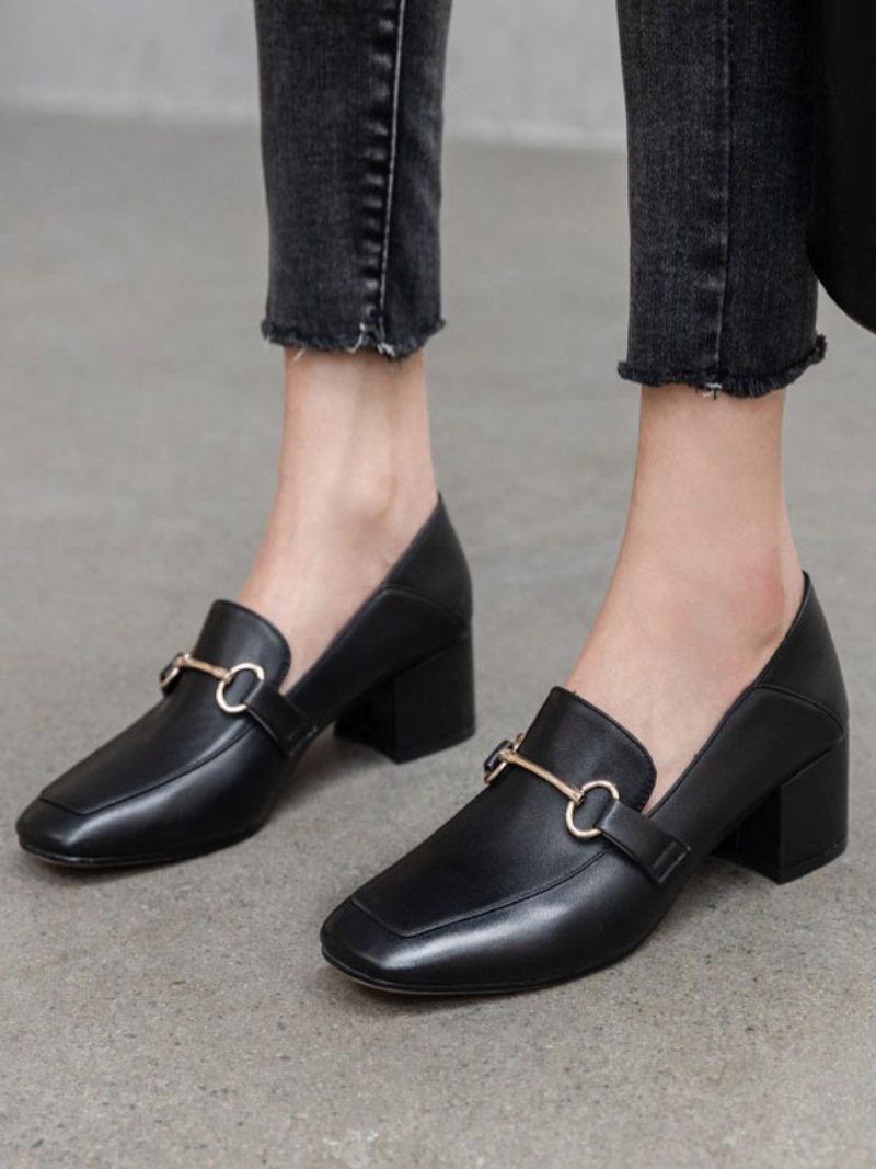 Damen-loafer Mit Blockabsatz Und Schnalle