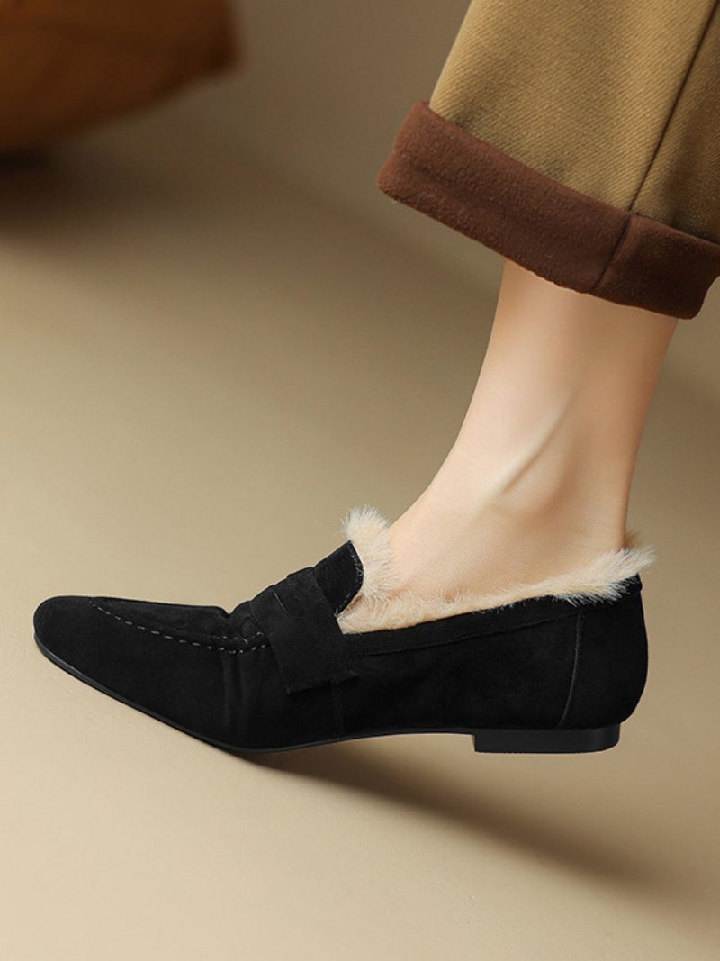 Damen-loafer Mit Stiletto-absatz Und Obermaterial Aus Micro-wildleder - Schwarz