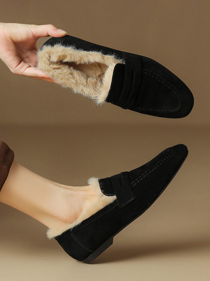 Damen-loafer Mit Stiletto-absatz Und Obermaterial Aus Micro-wildleder - Schwarz