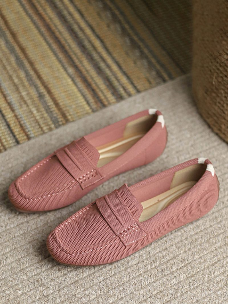 Flache Damen-slipper Mit Runder Zehenpartie Und Freizeitschuhen Zum Hineinschlüpfen - Rosa