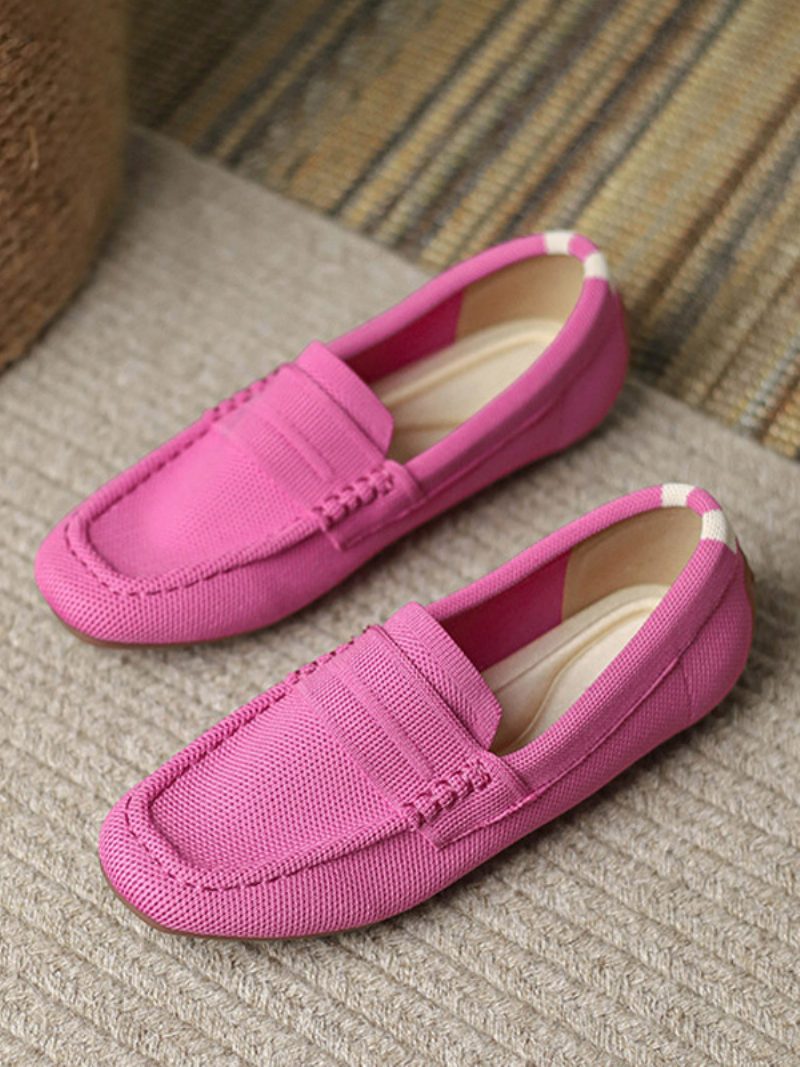 Flache Damen-slipper Mit Runder Zehenpartie Und Freizeitschuhen Zum Hineinschlüpfen - Rose