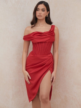 Damen-korsett-partykleider One-shoulder-geburtstag Halbformelles Figurbetontes Kurzes Kleid