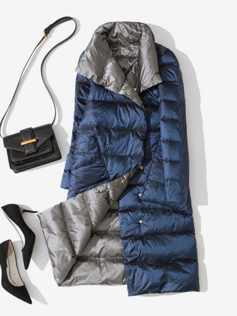 Damen Daunenjacke Entendaunen Winter Warme Oberbekleidung - Dunkles Marineblau