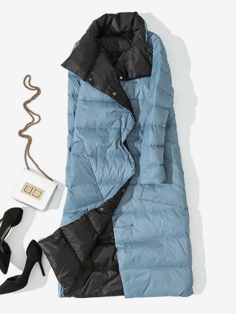 Damen Daunenjacke Entendaunen Winter Warme Oberbekleidung - Helles Himmelblau