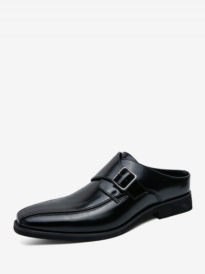 Abendschuhe Für Herren Runde Zehenpartie Metalldetails Slip-on-schuhe Aus Pu-leder Mit Monk-riemen