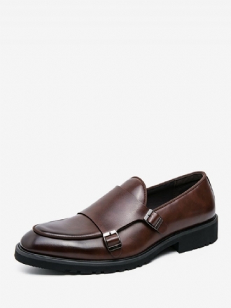 Herren-kleiderschuhe Moderne Slip-on-schuhe Mit Runder Zehenpartie Und Monk-riemen