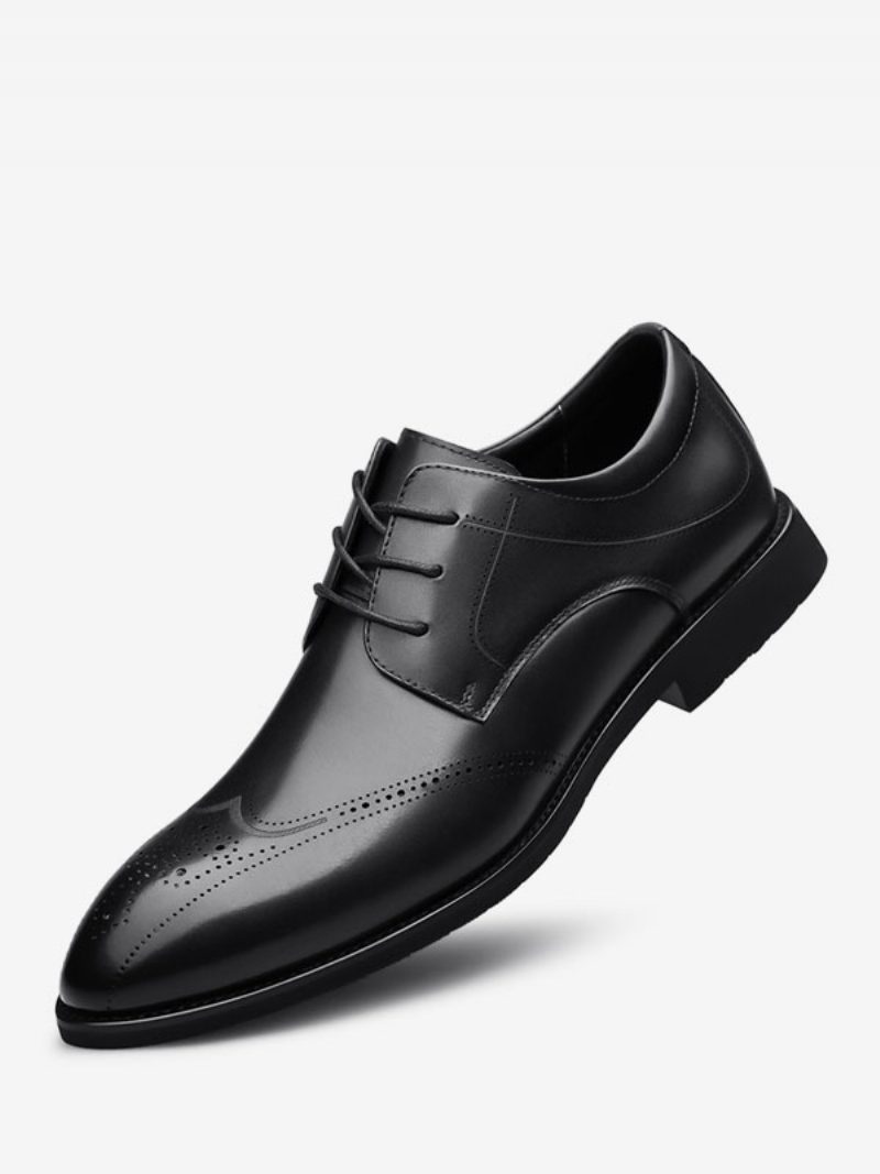 Herren-kleiderschuhe Moderner Runder Zehenriemen Verstellbares Pu-leder - Schwarz