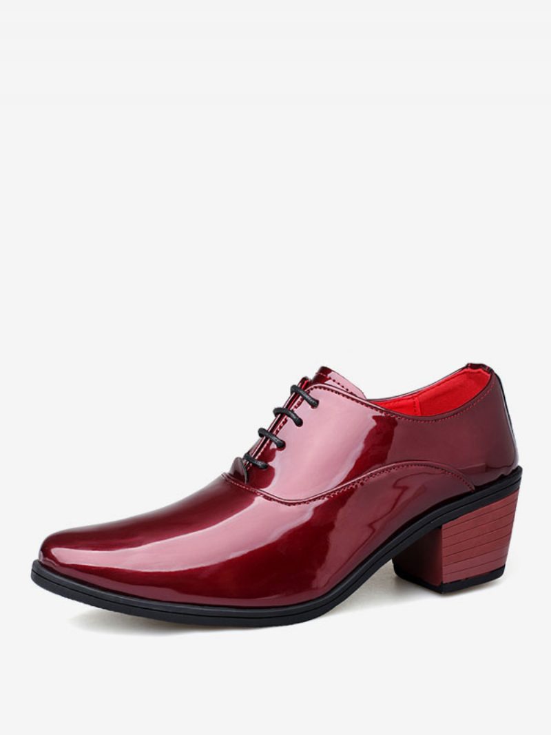 Herren-kleiderschuhe Oxford Spitze Zehenpartie Lackleder Abschlussball Party Hochzeit - Rot