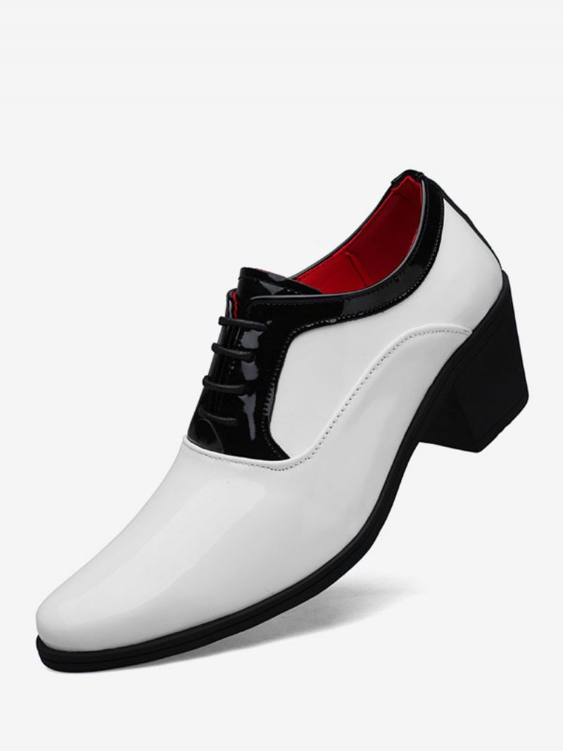 Herren-kleiderschuhe Oxford Spitze Zehenpartie Lackleder Abschlussball Party Hochzeit - Weiß