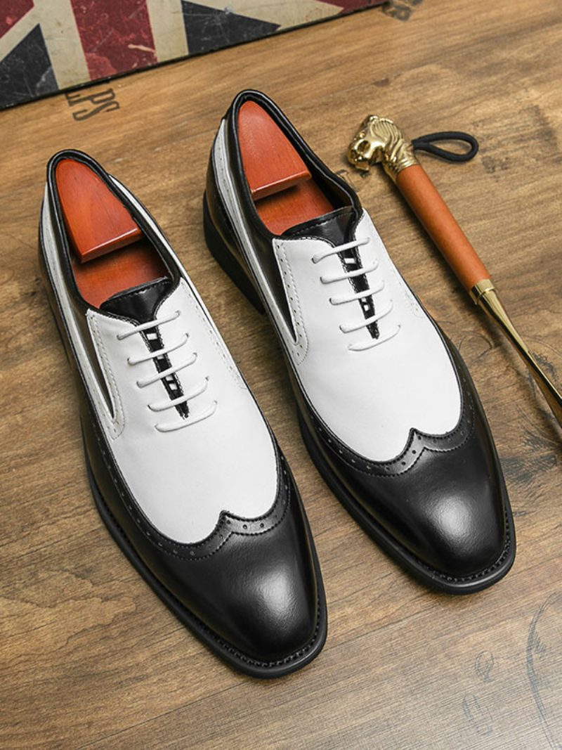 Herren-kleiderschuhe Runder Zehenriemen Verstellbar Pu-leder Oxford Abschlussball Party Hochzeit Bräutigam - Schwarz