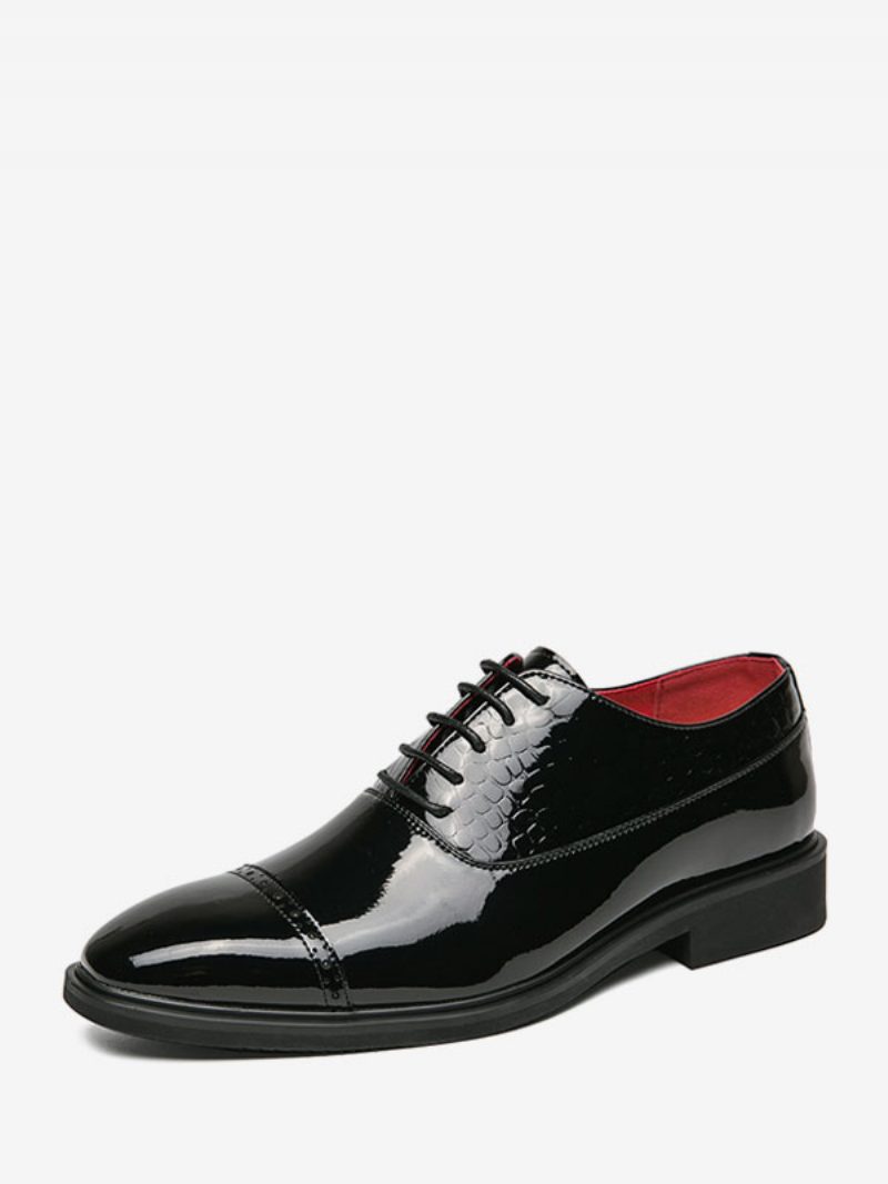 Herren-kleiderschuhe Stilvolle Quadratische Zehenriemen Verstellbare Pu-leder-derby-schuhe - Schwarz