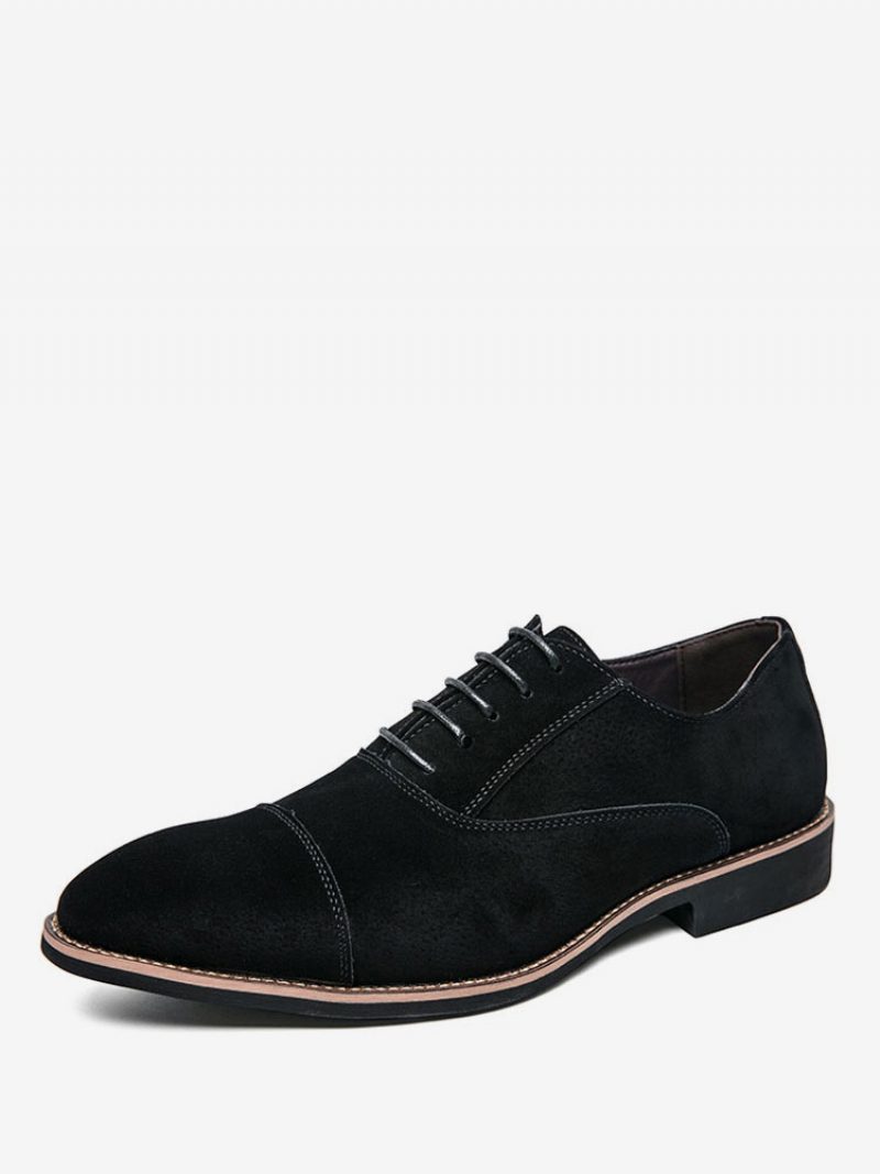 Herren Oxford-schuhe Für Formelle Anlässe Moderner Spitzer Zehenriemen Verstellbares Pu-leder - Schwarz