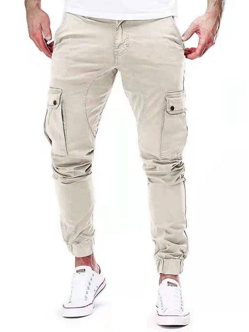 Herrenhose Lässige Schmal Zulaufende Jogginghose Jägergrüne Hose - Beige