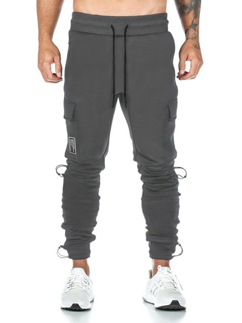 Herrenhose Schicke Schmal Zulaufende Jogginghose Schwarze Hose - Grau