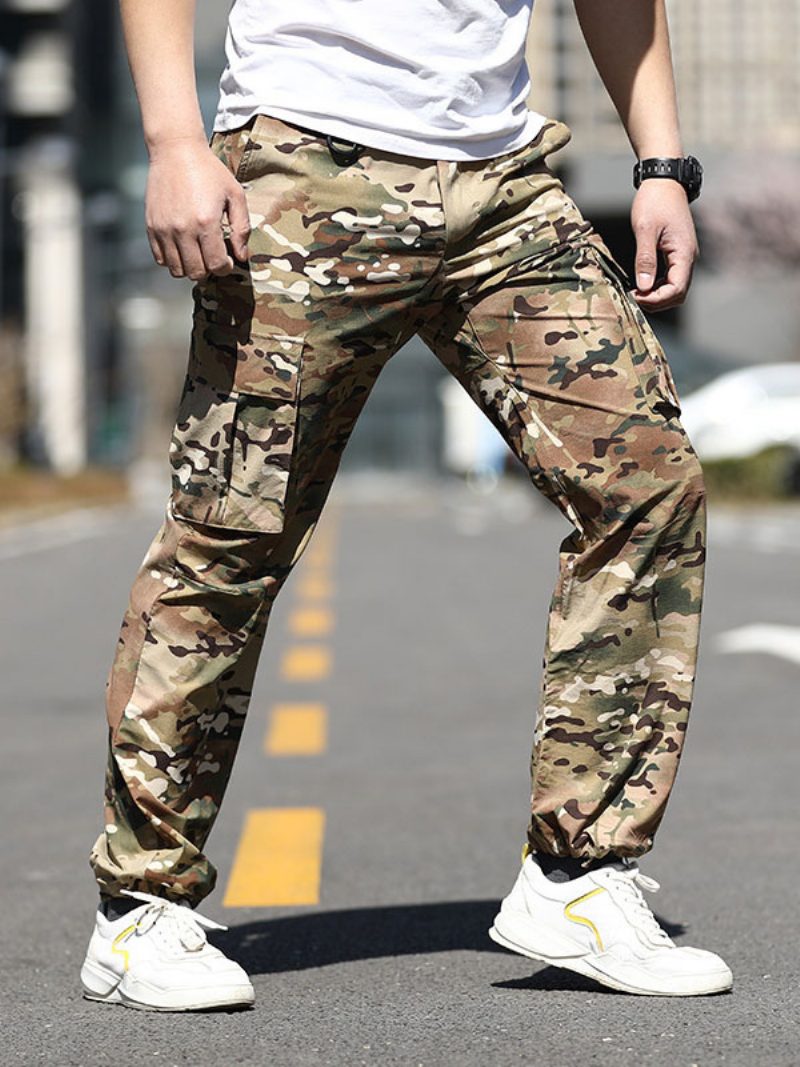 Herrenhosen Lässig Unregelmäßig Tarnung Natürliche Taille Konische Passform Jägergrüne Herrenhose - Camouflage