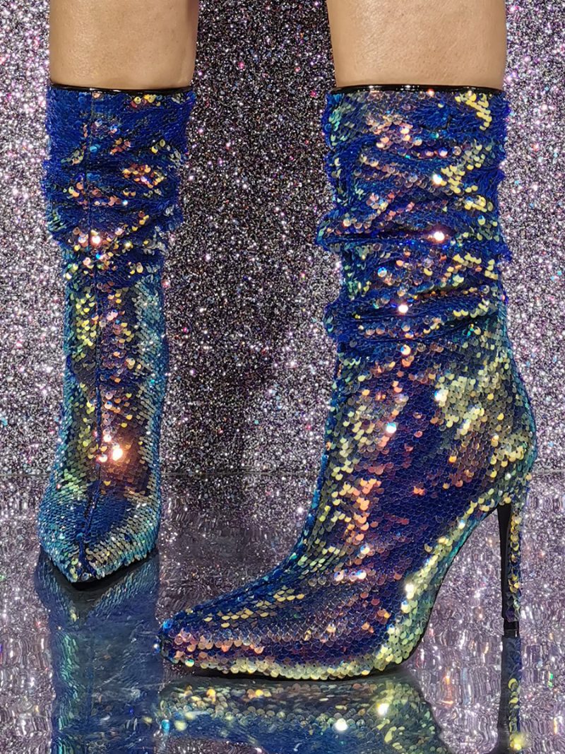 Glitzernde Slouch-stiefel Für Damen Mit Spitzer Zehenpartie Und Stiletto-absatz - Ombre