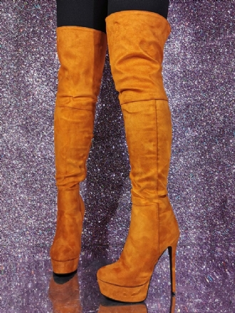 Overknee-stiefel Für Damen Mit Stiletto-absatz Und Obermaterial Aus Micro-wildleder