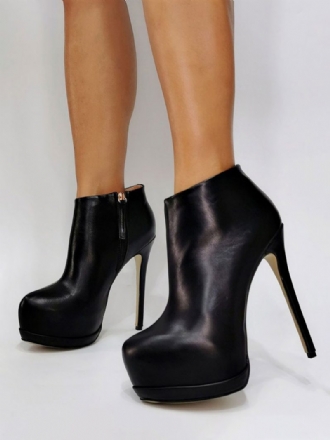 Sexy High-heel-stiefel Für Damen Runder Zeh Ausgestellter Absatz Ball Schwarze Oberschenkel-hohe Stiefel Schuhe Übergröße