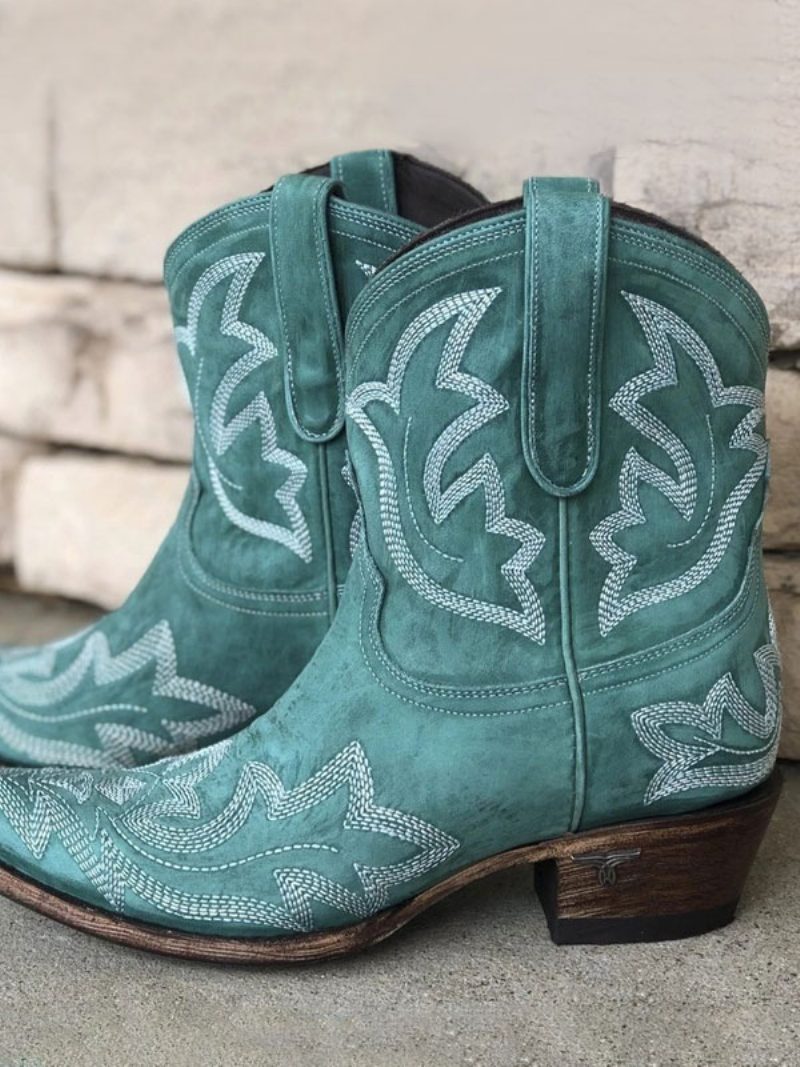 Westernstiefel Für Damen Bestickte Cowboystiefel - Helles Himmelblau