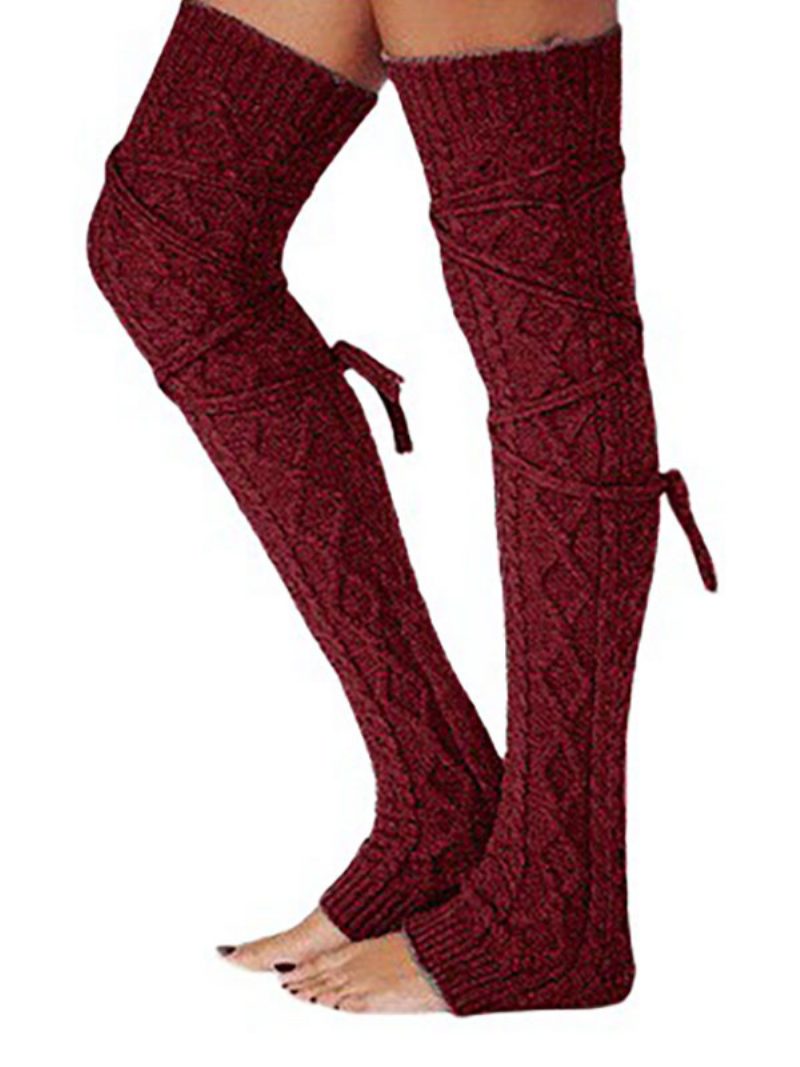 Hellbraune Hochwertige Flauschige Strick-wintersocken Dick Warm Kuschelig Flauschig Calcetines Felpa Floor Invierno Damensocken - Burgund